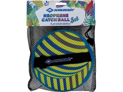 SCHILDKRÖT Schildkröt Neopren Klettball Set, 2 Neopren Handfänger mit weitenverstellbarer Handschlau Gelb
