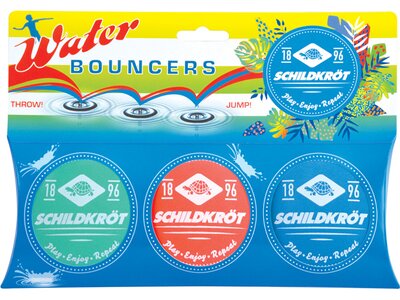 SCHILDKRÖT Schildkröt Neopren Water Bouncers, drei silikongefüllte Neoprenkissen die auf der Wassero Blau