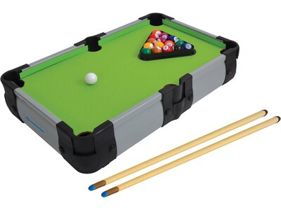 SCHILDKRÖT Tischspiel Schildkröt Mini Billiard Tisch, kleiner Billardtisch mit 2 Queues, 16 Billardk Grün