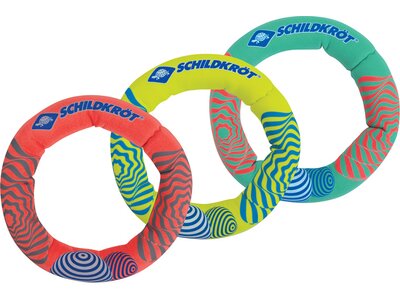 SCHILDKRÖT Schildkröt Neopren Diving Rings, 3 Tauchringe mit Sandfüllung, Ø 14cm, gut zu greifen, st Bunt