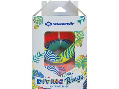 SCHILDKRÖT Schildkröt Neopren Diving Rings, 3 Tauchringe mit Sandfüllung, Ø 14cm, gut zu greifen, st Bunt