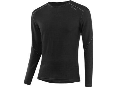 LÖFFLER Herren Unterhemd M SHIRT L/S TRANSTEX MERINO Schwarz