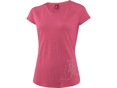 LÖFFLER Damen Trikot W PRINTSHIRT BICYCLE MERINO-TE Rot