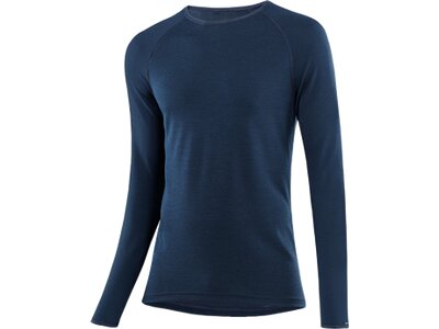 LÖFFLER Herren Unterhemd M SHIRT L/S TRANSTEX MERINO Blau