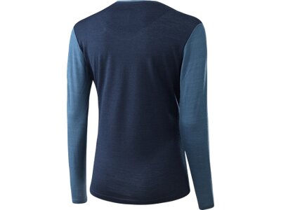 LÖFFLER Damen Shirt W L/S BLOCKSHIRT MERINO-TENCEL Blau