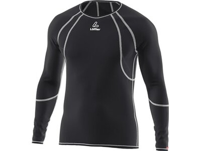 LÖFFLER Herren Unterhemd M SHIRT L/S AIRVENT TRANSTEX Schwarz