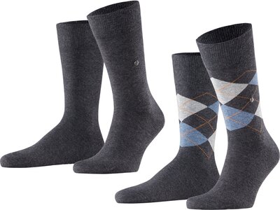 BURLINGTON Everyday 2-Pack Herren Socken Grau