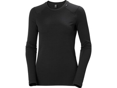 HELLYHANSEN Damen Unterhemd W LIFA MERINO MIDWEIGHT CREW Schwarz