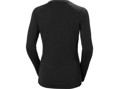 HELLYHANSEN Damen Unterhemd W LIFA MERINO MIDWEIGHT CREW Schwarz