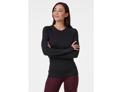 HELLYHANSEN Damen Unterhemd W LIFA MERINO MIDWEIGHT CREW Schwarz