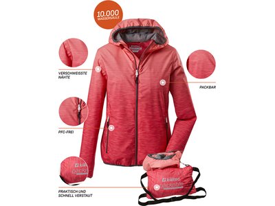 KILLTEC Damen Funktionsjacke mit Kapuze, packbar Trin WMN JCKT C Orange