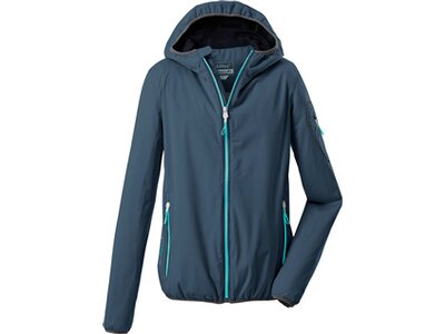 KILLTEC Damen Softshell Jacke mit Kapuze, packbar Trin WMN SOFTSHELL JCKT Blau