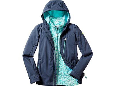 KILLTEC Kinder Softshell Jacke mit Kapuze KOS 54 GRLS SFTSHLL JCKT Blau