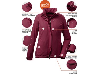 KILLTEC Damen Funktionsjacke mit einrollbarer Kapuze, packbar KOS 25 WMN JCKT Pink