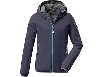 KILLTEC Kinder Softshell Jacke mit Kapuze, packbar KOS 164 GRLS SFTSHLL JCKT Blau