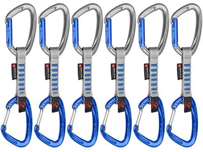 MAMMUT Crag Keylock Wire 10 cm Indicator 6-Pack Quickdraws Grau