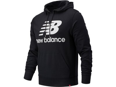 NEW BALANCE Herren T-Shirt NB Essentials Stacked Logo Po Hoodi Schwarz