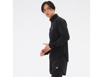 NEW BALANCE Herren T-Shirt NB Heat Grid Half Zip Schwarz