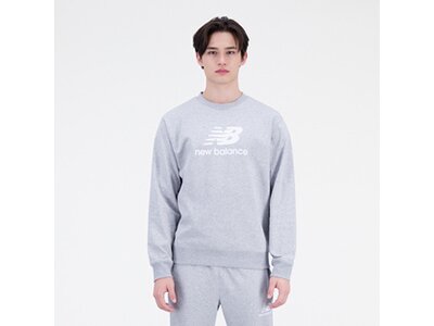 NEW BALANCE Herren T-Shirt Essentials Stacked Logo French Terry Crewneck Grau