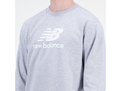 NEW BALANCE Herren T-Shirt Essentials Stacked Logo French Terry Crewneck Grau