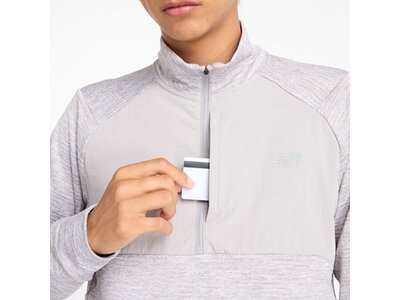 NEW BALANCE Herren Kapuzensweat Athletics Heat Grid 1/2 Zip Grau