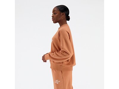 NEW BALANCE Damen Kapuzensweat NB Essentials Graphic Crew Fleece Sweatshirt Braun
