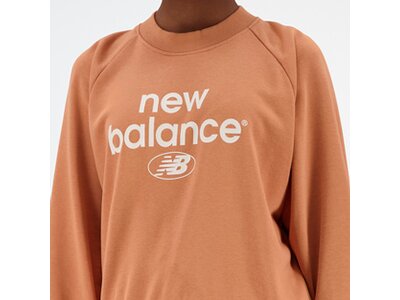 NEW BALANCE Damen Kapuzensweat NB Essentials Graphic Crew Fleece Sweatshirt Braun