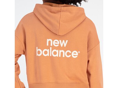 NEW BALANCE Damen Kapuzensweat NB Essentials Graphic Crop Fleece Hoodie Braun