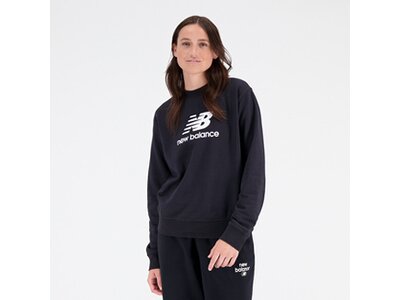 NEW BALANCE Damen Kapuzensweat Essentials Stacked Logo French Terry Crewneck Schwarz