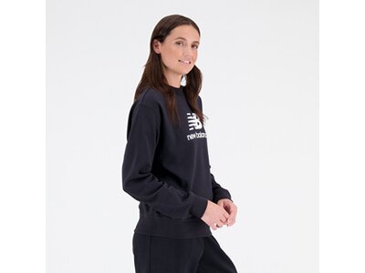 NEW BALANCE Damen Kapuzensweat Essentials Stacked Logo French Terry Crewneck Schwarz