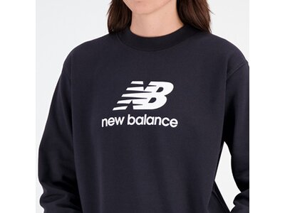 NEW BALANCE Damen Kapuzensweat Essentials Stacked Logo French Terry Crewneck Schwarz