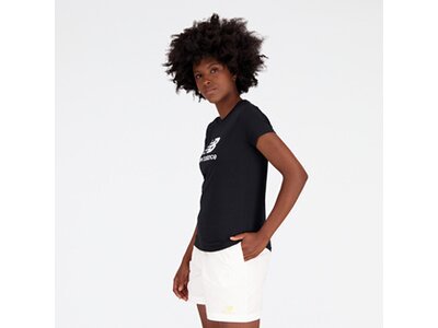 NEW BALANCE Damen Kapuzensweat NB Essentials Stacked Logo T-Shirt Schwarz