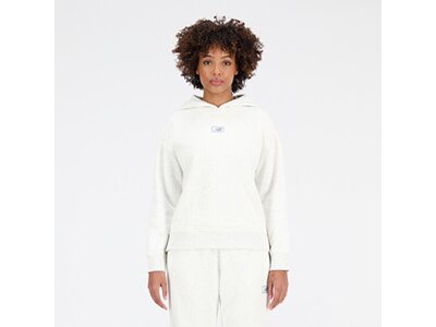 NEW BALANCE Damen Kapuzensweat Essentials Americana Brushed Back Fleece Hoodie Weiß