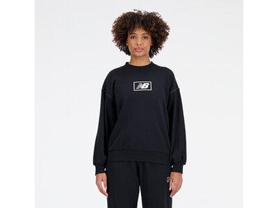 NEW BALANCE Damen Kapuzensweat Essentials Americana French Terry Crew Schwarz