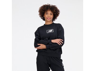 NEW BALANCE Damen Kapuzensweat Essentials Americana French Terry Crew Schwarz