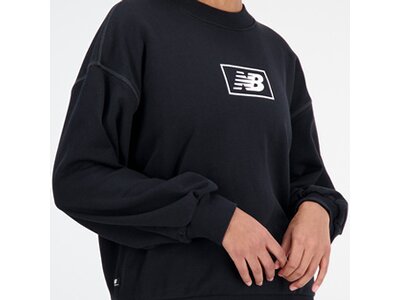 NEW BALANCE Damen Kapuzensweat Essentials Americana French Terry Crew Schwarz