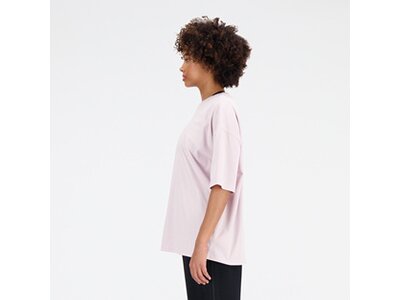 NEW BALANCE Damen Shirt Essentials Graphic Cotton Jersey Oversized T-Shirt Pink