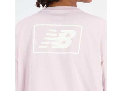 NEW BALANCE Damen Shirt Essentials Graphic Cotton Jersey Oversized T-Shirt Pink