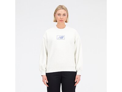 NEW BALANCE Damen Kapuzensweat Essentials Americana Brushed Back Fleece Crew Weiß