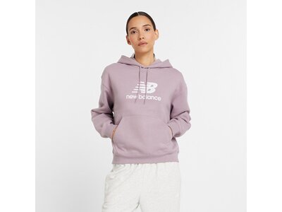NEW BALANCE Damen Kapuzensweat Sport Essentials Fleece Logo Hoodie Lila