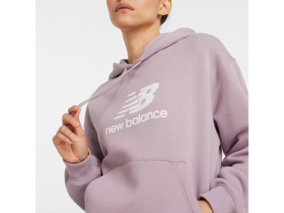 NEW BALANCE Damen Kapuzensweat Sport Essentials Fleece Logo Hoodie Lila
