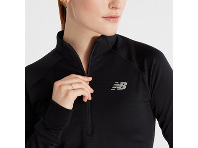 NEW BALANCE Damen T-Shirt Athletics Heat Grid Half Zip Schwarz