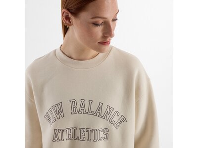 NEW BALANCE Damen Kapuzensweat Graphic Fleece Crew Weiß