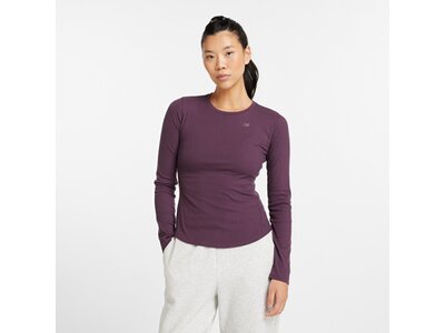 NEW BALANCE Damen Shirt Micro-Rib Long Sleeve Braun