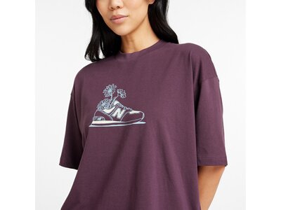 NEW BALANCE Damen Shirt New Balance Oversized Flower T-Shirt Braun