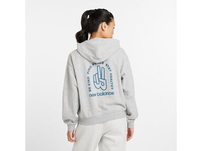 NEW BALANCE Damen Kapuzensweat New Balance French Terry Oversized Peace Hoodie Grau