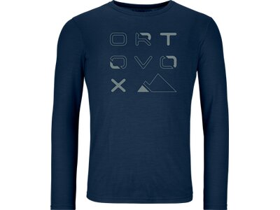 ORTOVOX Herren Shirt 185 MERINO BRAND OUTLINE LS M Blau