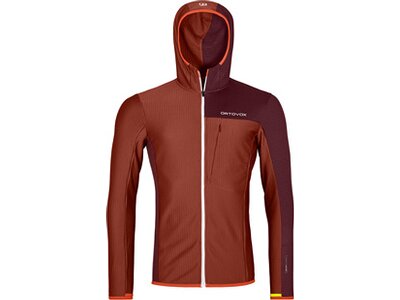 ORTOVOX Herren Unterjacke FLEECE LIGHT GRID HOODED JKT M Orange