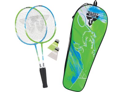 TALBOT/TORRO Badmintonset Talbot Torro Kinder Badminton-Set 2-Attacker Junior, 2 verkürzte Schläger Grün