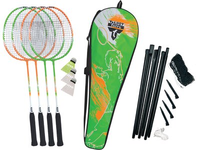 TALBOT/TORRO Badmintonset Talbot Torro Badminton-Set 4-Attacker Plus, Kolmplettset mit 4 Schläger, 3 Grau